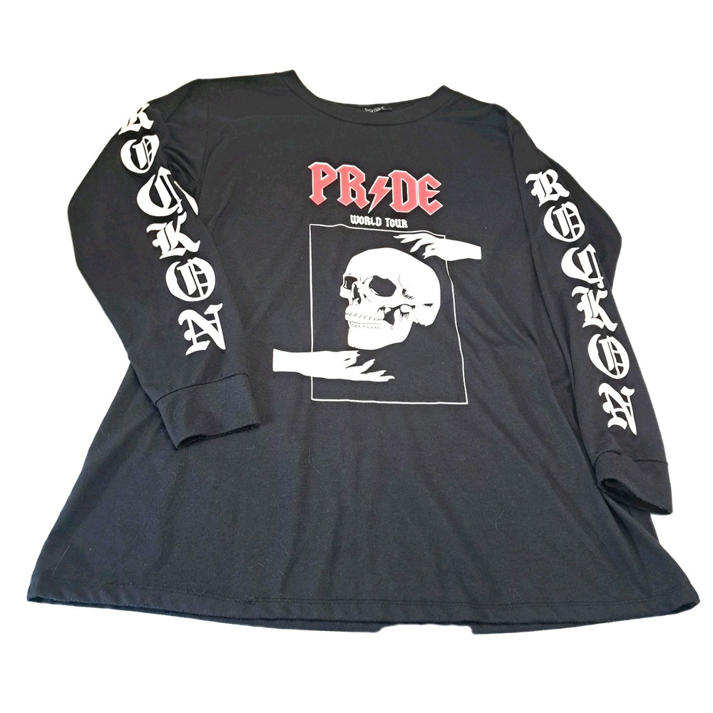 Pride World Tour Maxi Ride‎ T-shirt Women's M Longsleeve Black Punk Goth